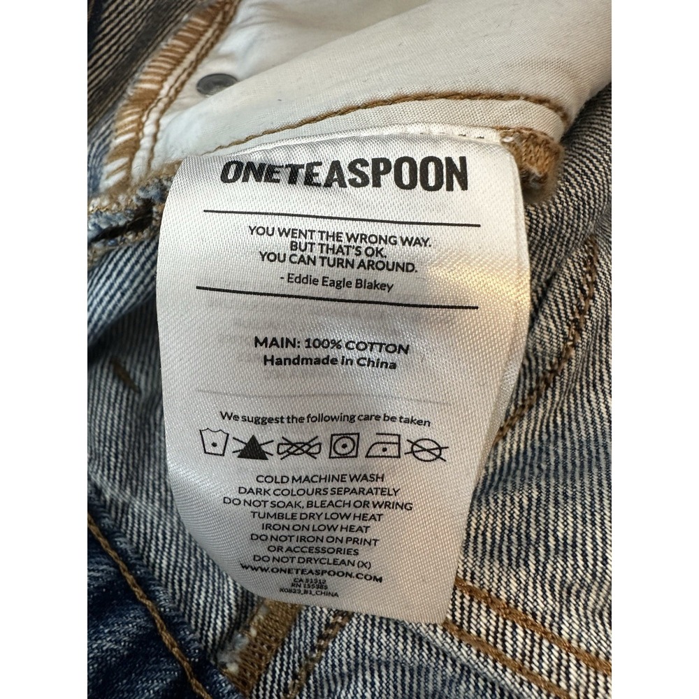 One Teaspoon Shorts Womens Size 26‎ Blue Street Walker High Rise Pockets New - Picture 6 of 10